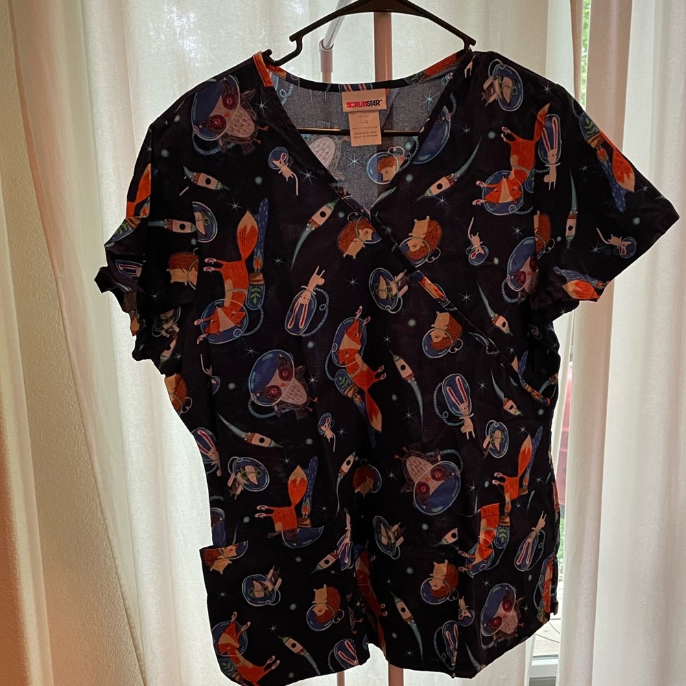Space Animals Scrub Top